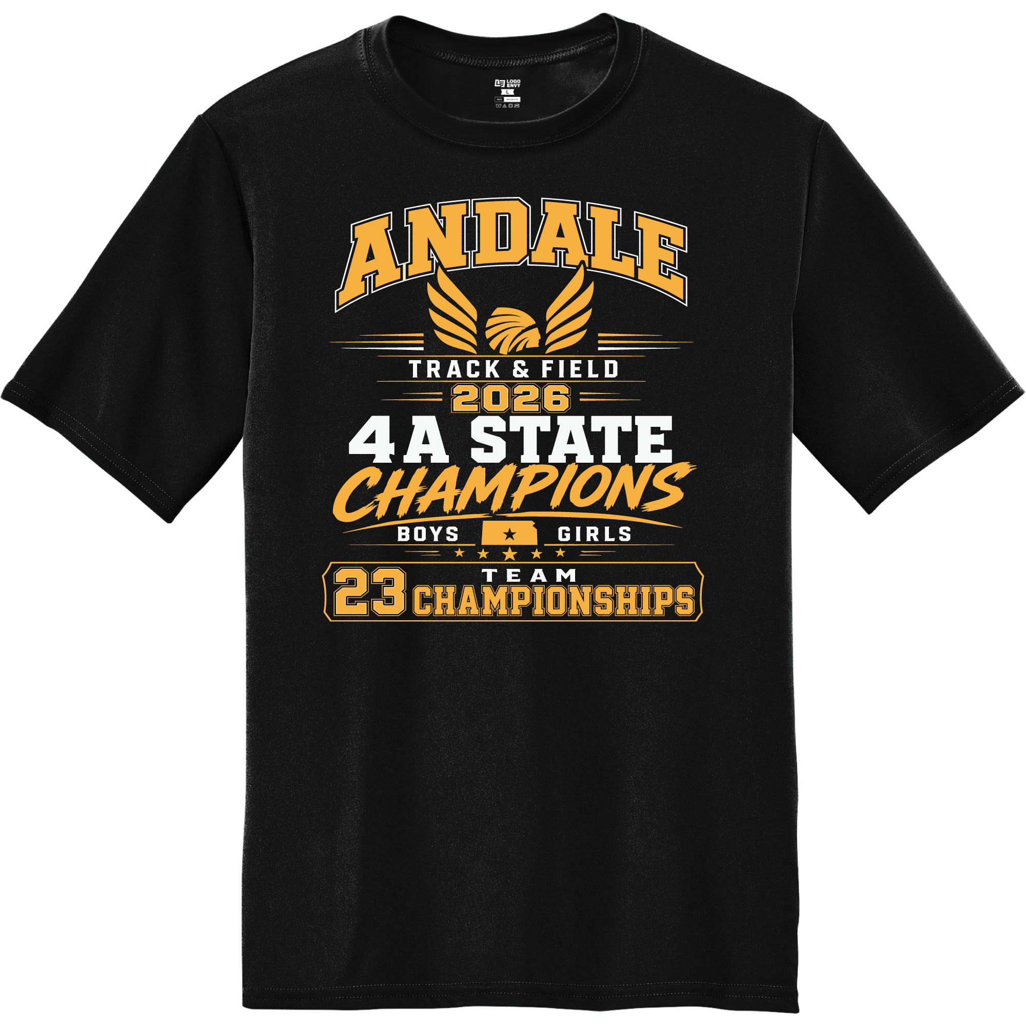 2026 Indians Track State Champs Short Sleeve Performance Tee